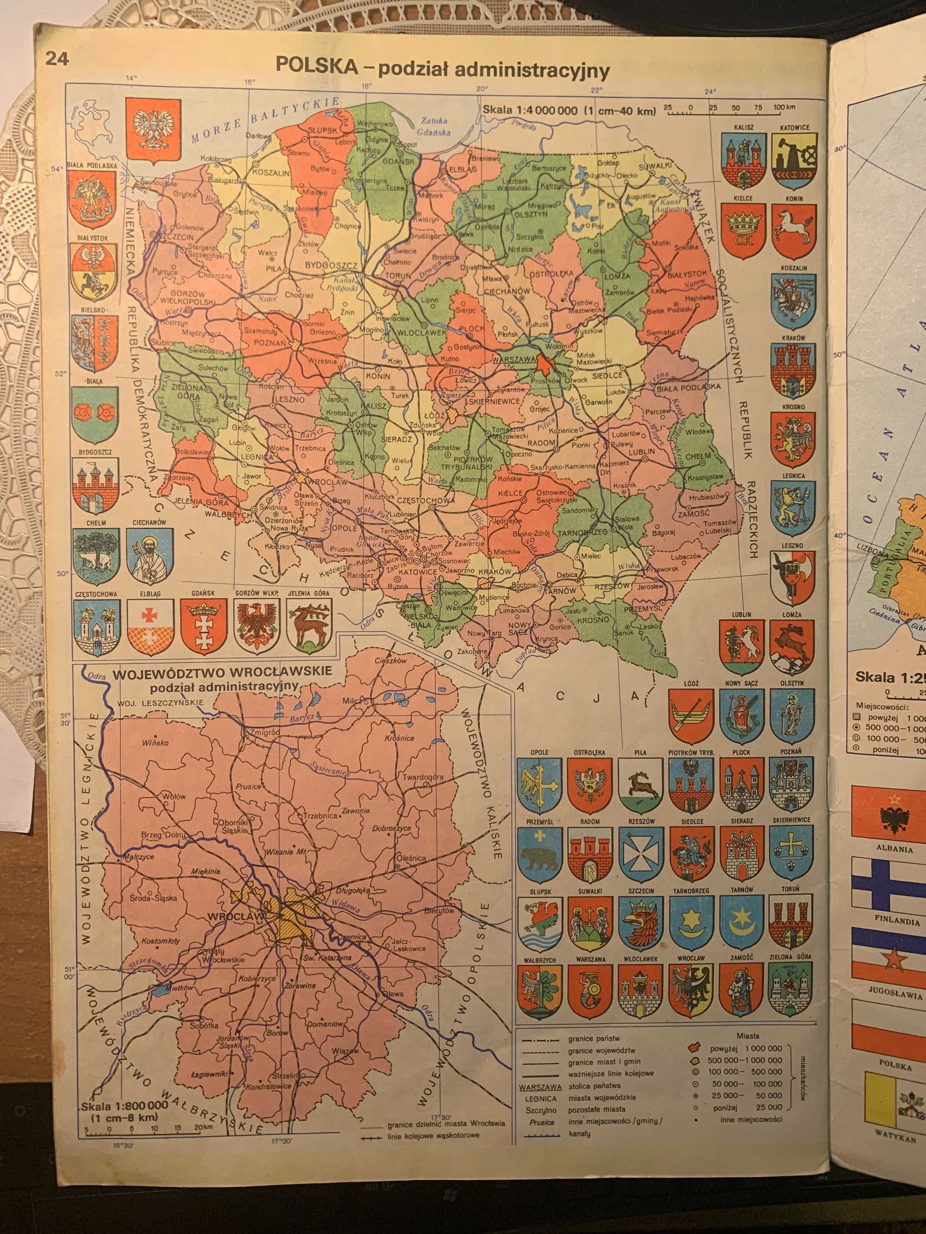 Atlas geograficzny dla kl. IV z 1984r. PRL