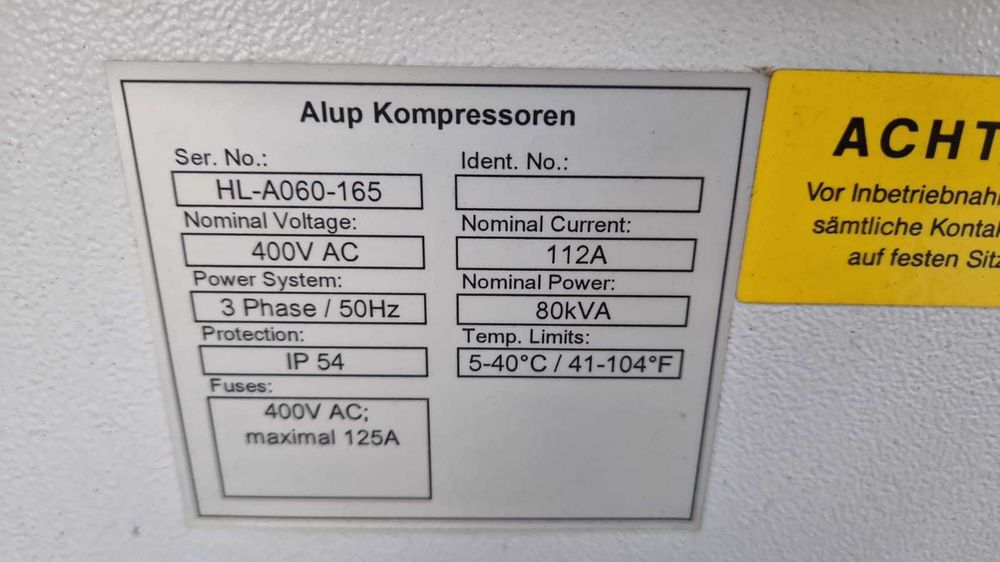 Kompresor Sprężarka Alup Allegro 60 / Almig Variable 55 13bar 10,5m3