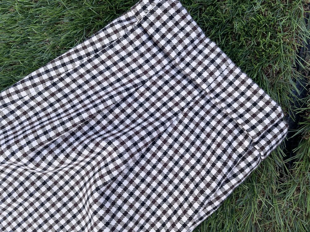 Calça xadres castanho