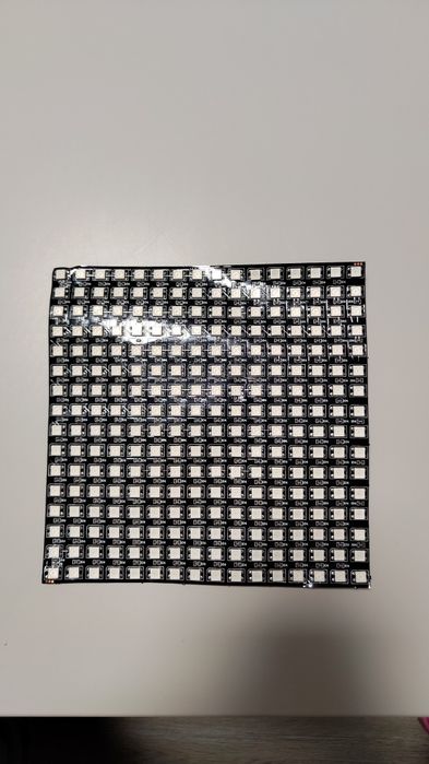 elastyczny panel pikselowy LED 16x16, oparty na diodach WS2812B. RGB.