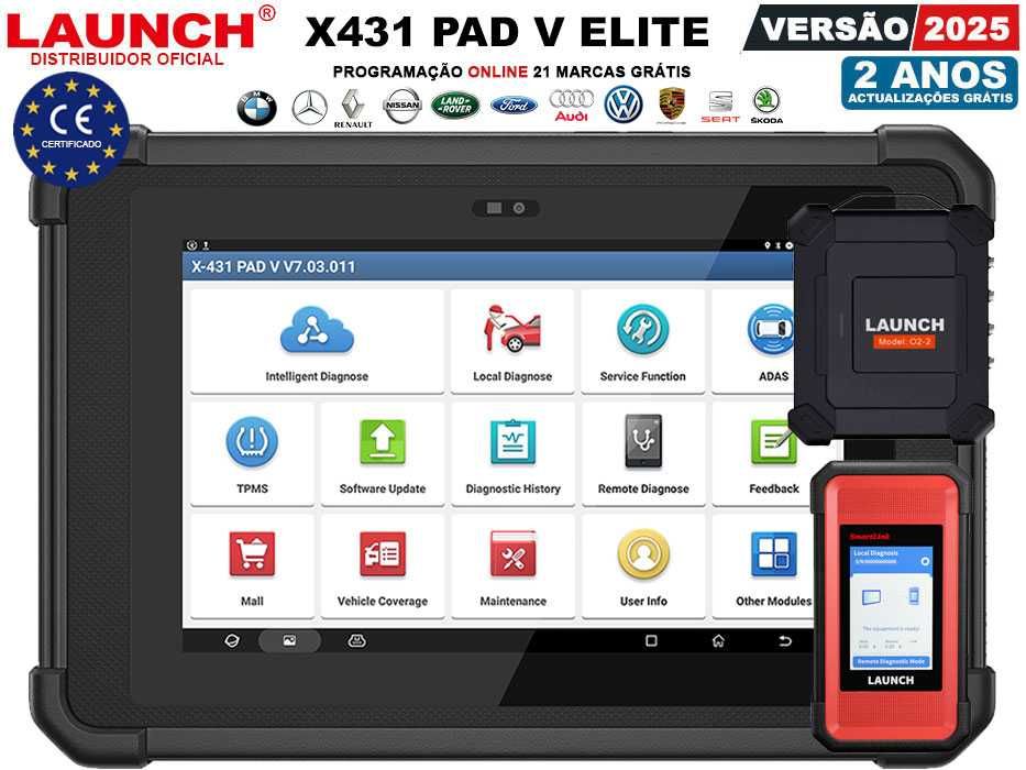 Launch X431 PAD V Maquina Diagnóstico OBD + Osciloscópio Launch (NOVO)
