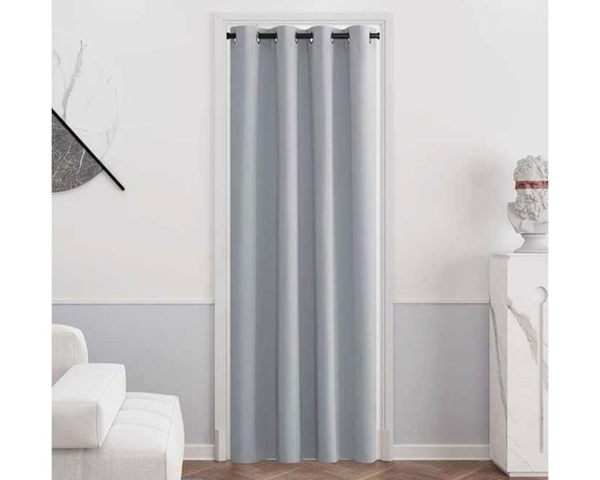 Zasłona zaciemniająca termiczna 210 (dł) × 132 (szer) cm szara, 1 szt.