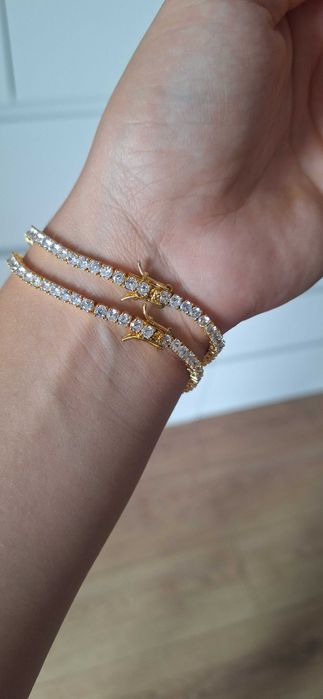 Bransoletka złota swarovski tennis cyrkonie matrix zapiecie bransoleta