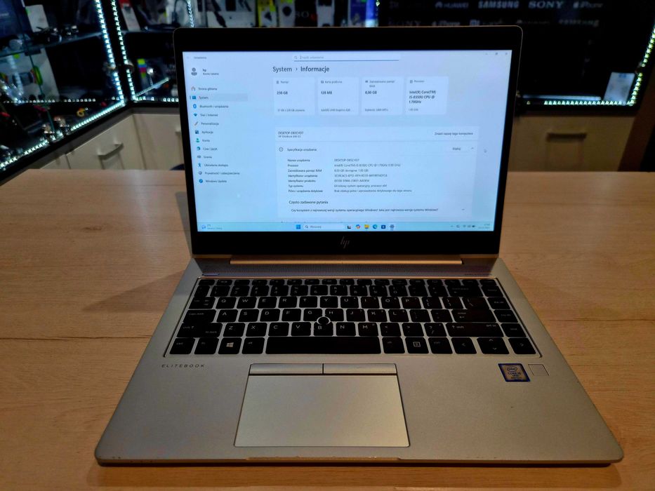HP EliteBook 840 G5, intel i5 8gen, 8gb ram, SSD, Full HD, Windows 11