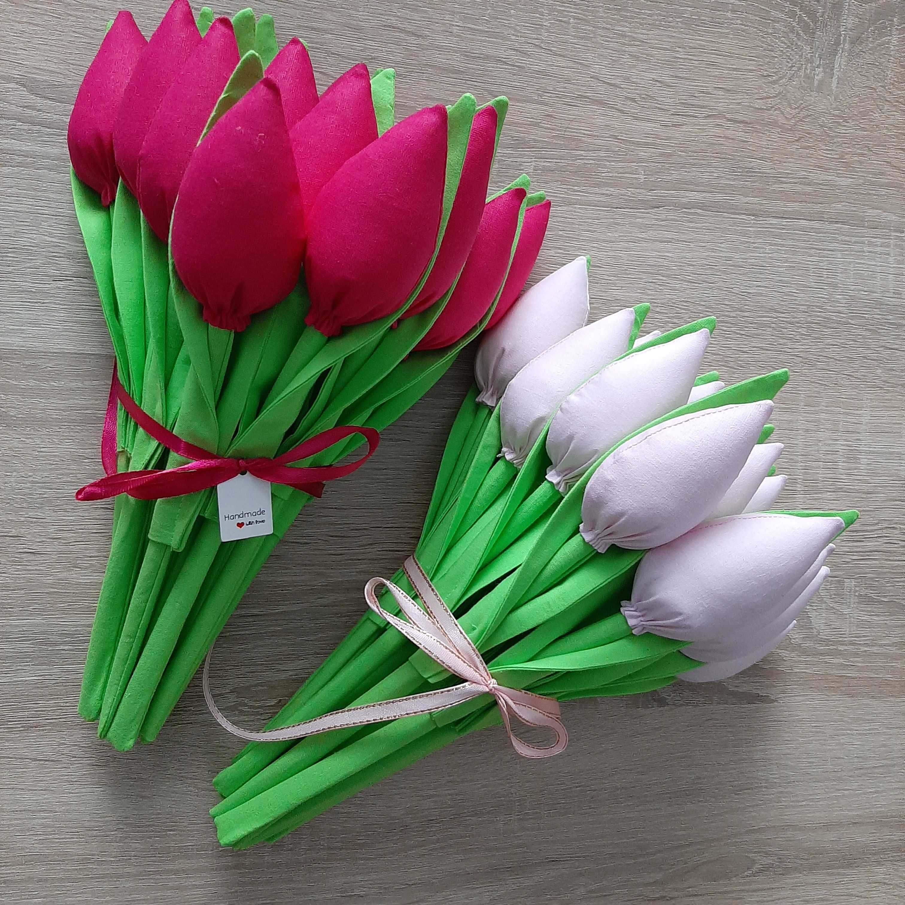 Dzień Matki  tulipany ręcznie szyte 13 kolorów + bilecik