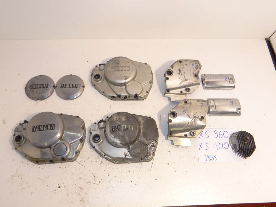 Yamaha XS 360 400 2A2 pokrywa dekiel silnika sprzęgła zębatki łańcucha rozrusznika obudowa filtra oleju Y1259