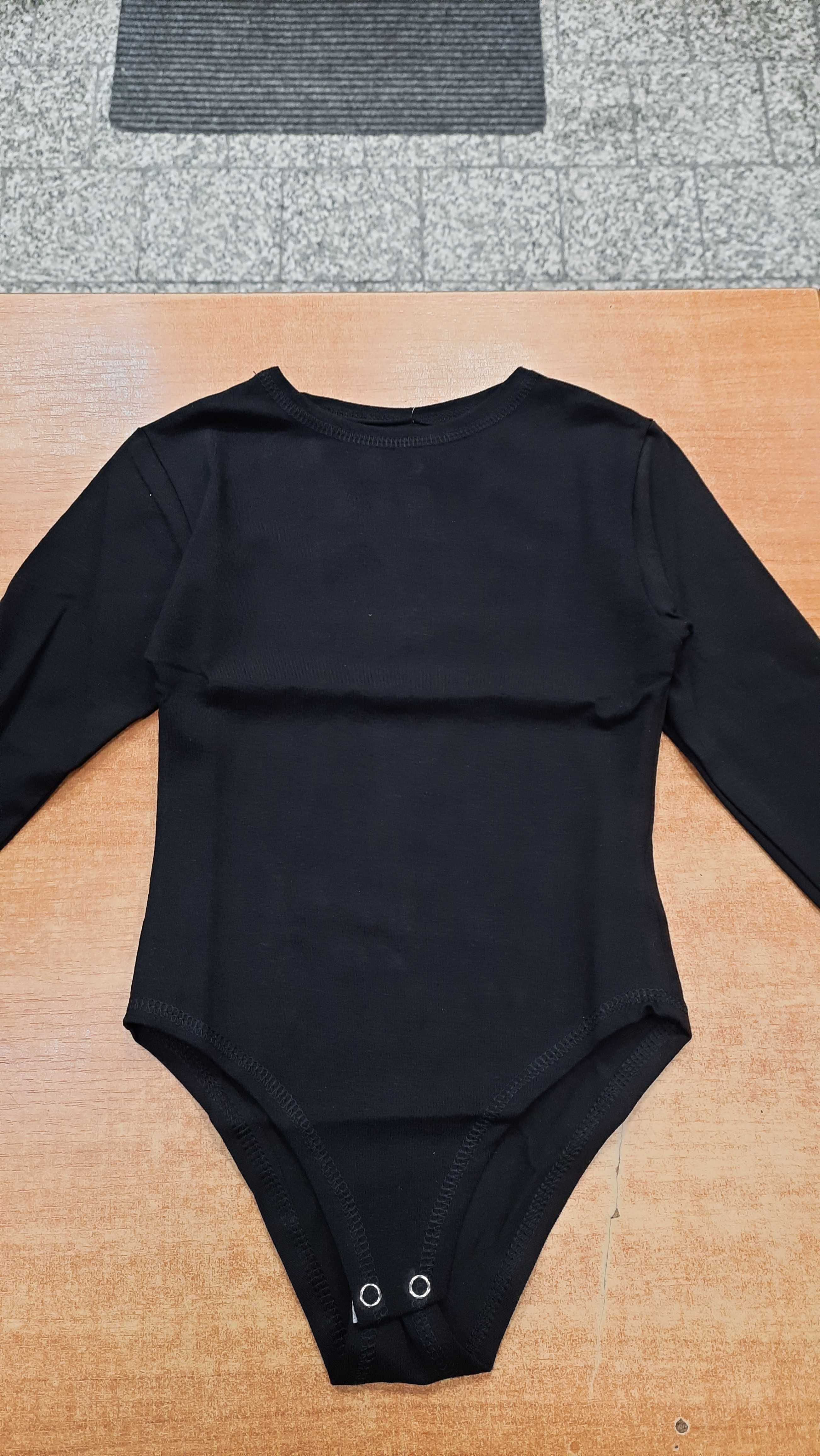 Body gimnastyczne czarne rękaw 3/4 ( różne rozmiary )