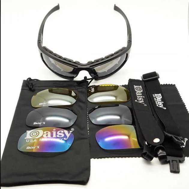 Солнцезащитные тактические очки 7 комплект линз Daisy X7-X толщина 2мл