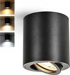 Reflektory sufitowe Gleonlux LED 5W - Czarny, białe i drewniane