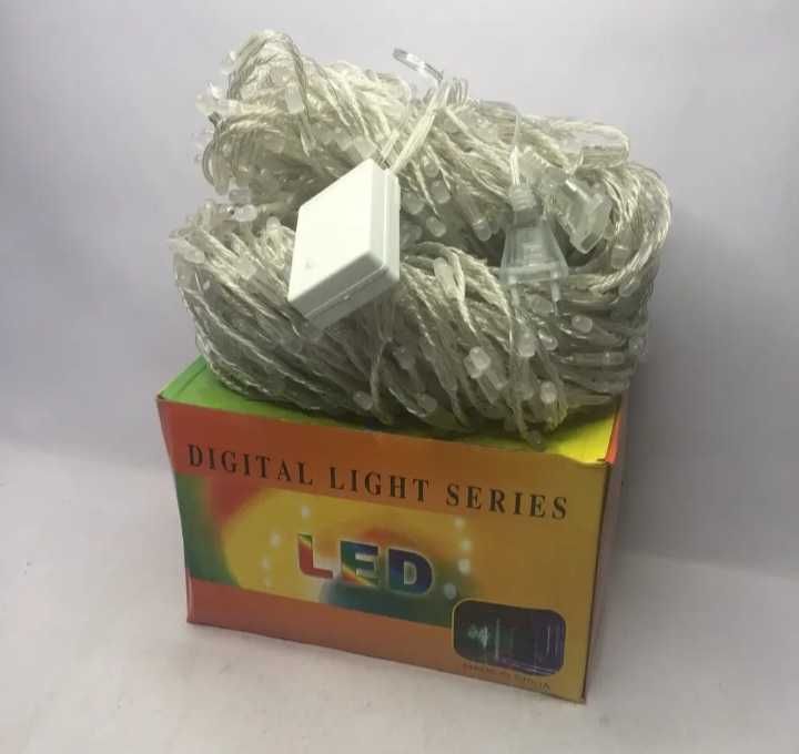 Светодиодная гирлянда штора- водопад 2х2 м. прозрачный провод 8 режим.