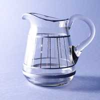 lata 40/50-te zabytkowy ręcznie zdobiony szklany mlecznik