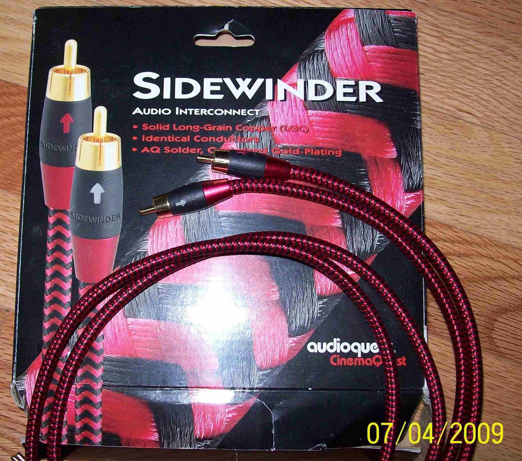 Стерео кабель AudioQuest SIDEWINDER , RCA.  1m