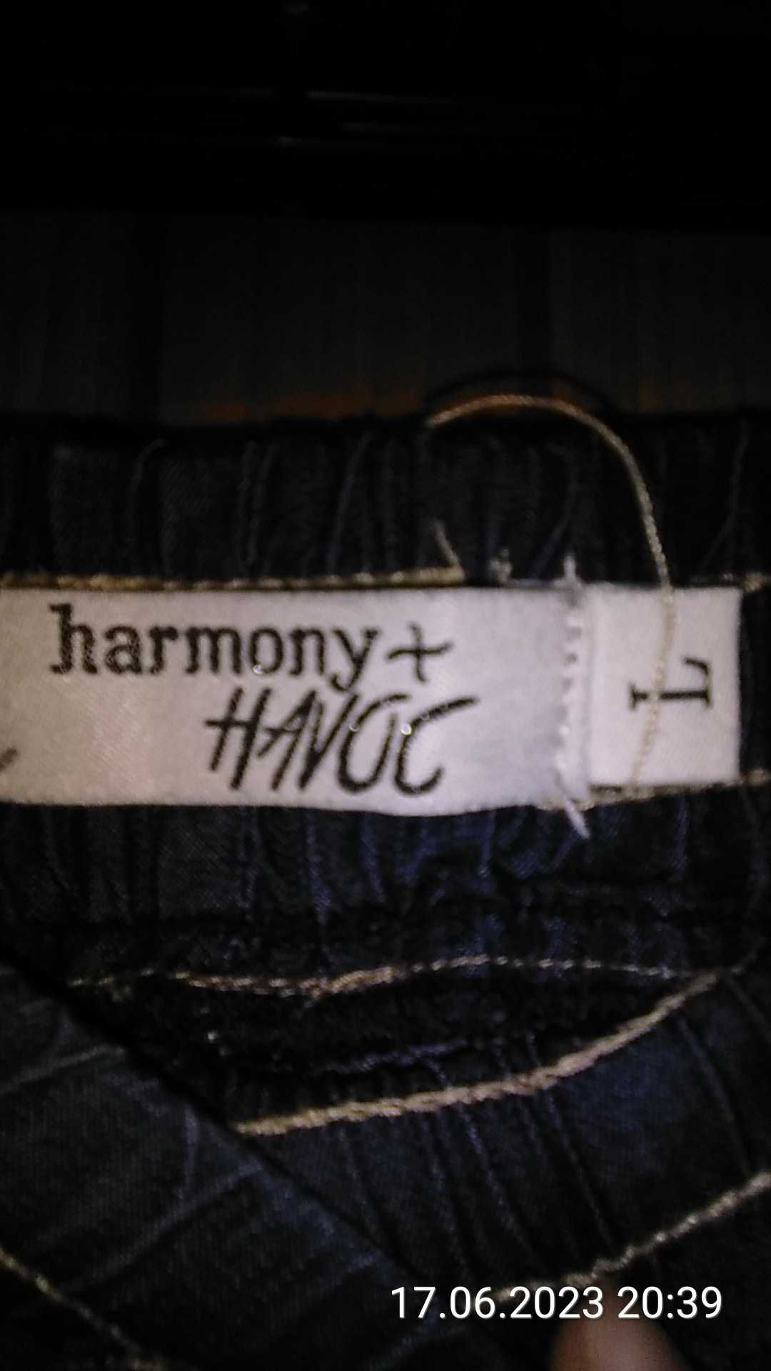 Harmony + Havoc Lyocell-sztuczny jedwab niebieskie spodnie damskie 40