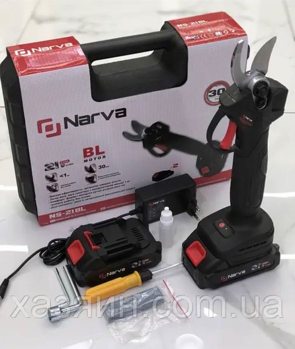 Аккумуляторный секатор Narva NS-21BL бесщеточный (2 аккумулятора)
