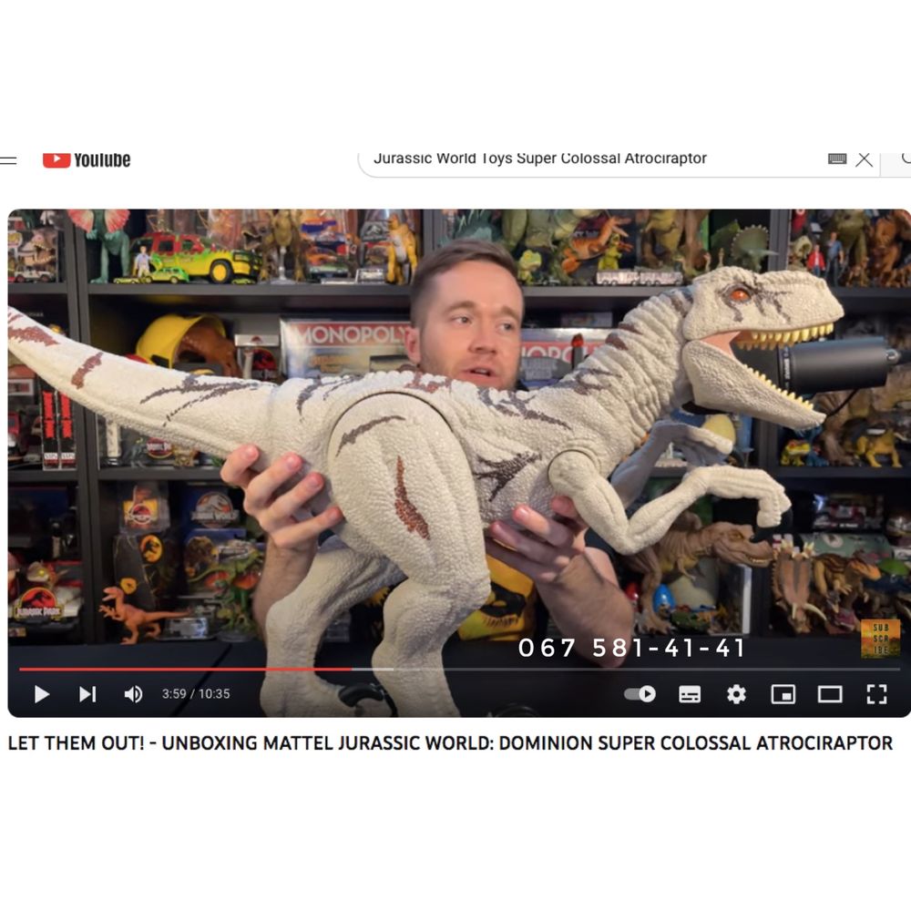 Jurassic World Atrociraptor великий динозавр Атроцираптор 1 метр