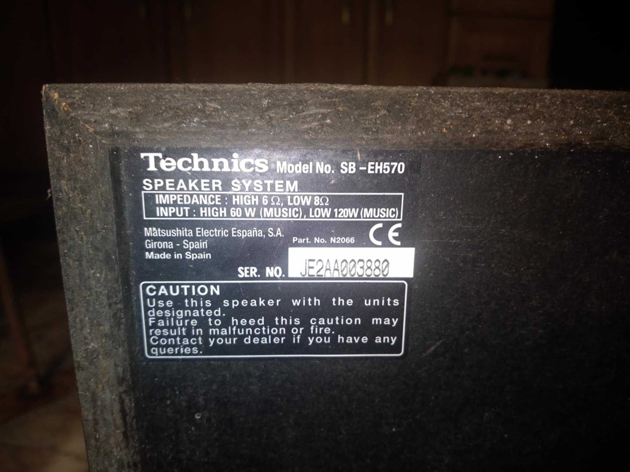 Głośniki od wieży Technics SA-EH570