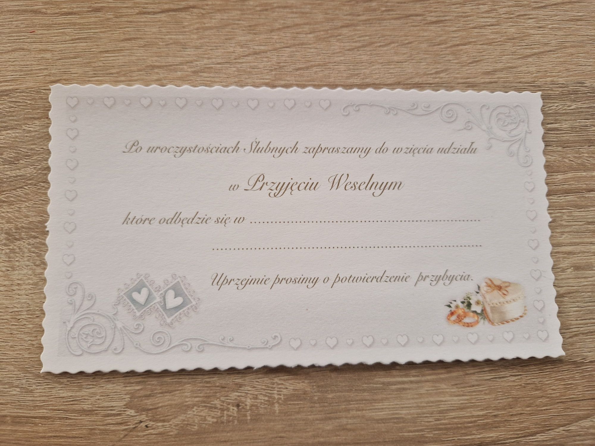 Zaproszenie ślubne zaproszenia kartka okolicznościowa