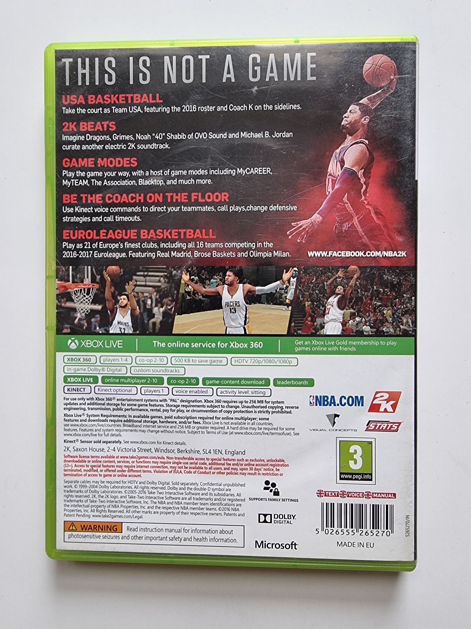 NBA 2k17 xbox 360 dobry stan