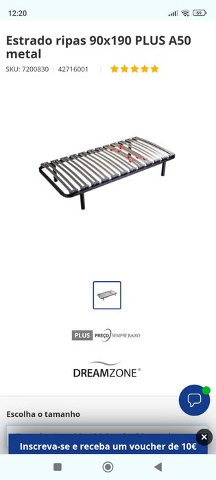 2 estrados de ripas 90x 200cm ajustáveis