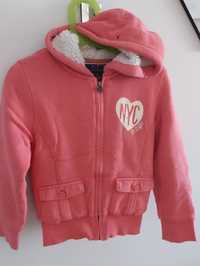 Kurtka bluza Tommy Hilfiger r.122 z kapturem i misiem