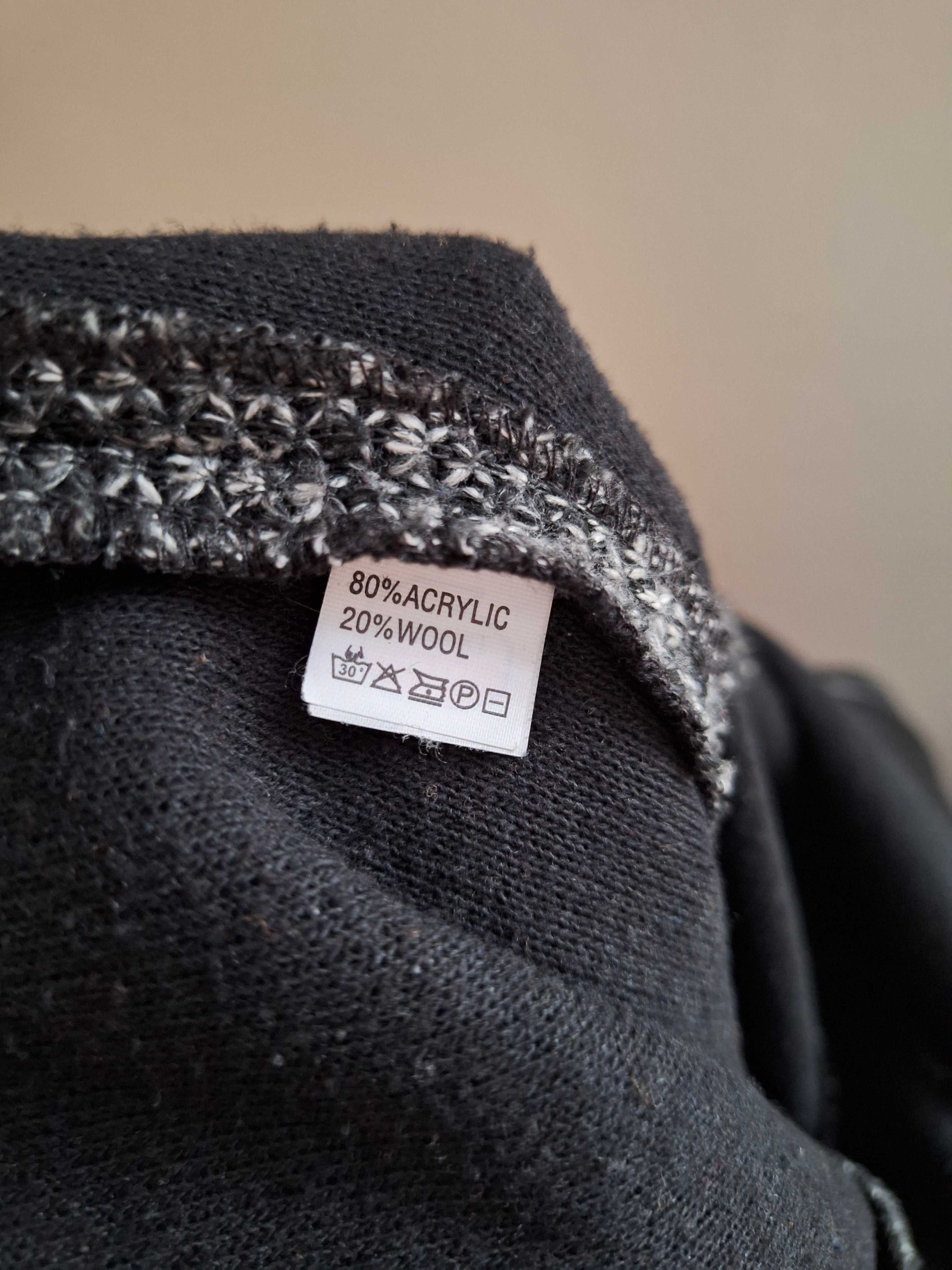 Sukienka sweterkowa prosta szara z 3/4 rękawem Kris Collection XL (42)