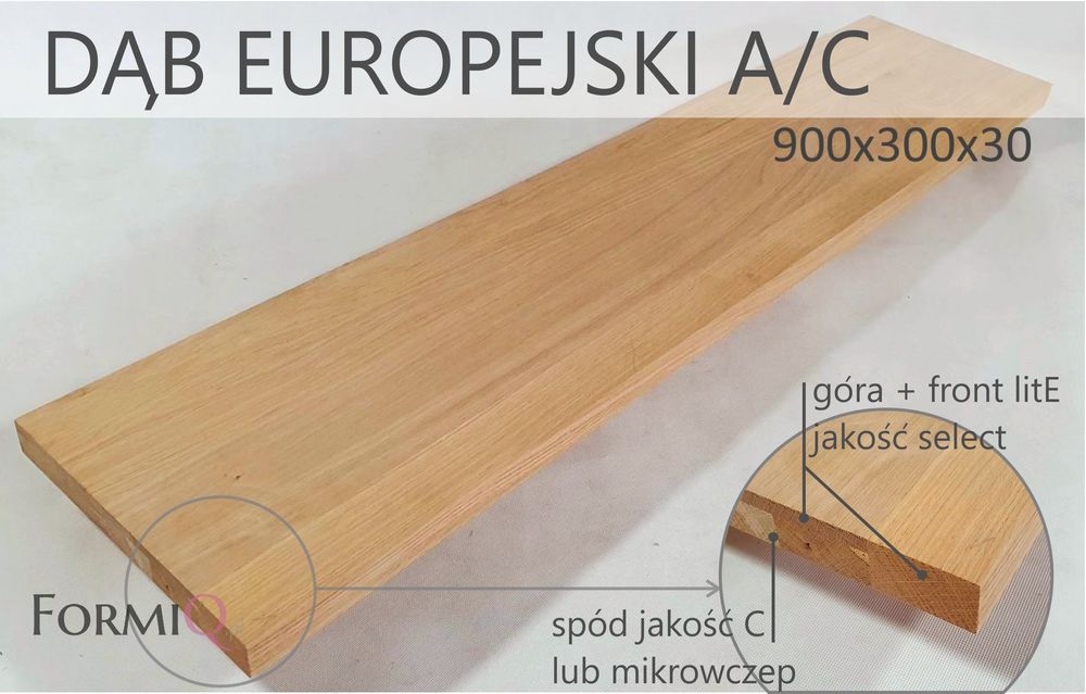 Stopnie dąb europejski A/C 900x300x30