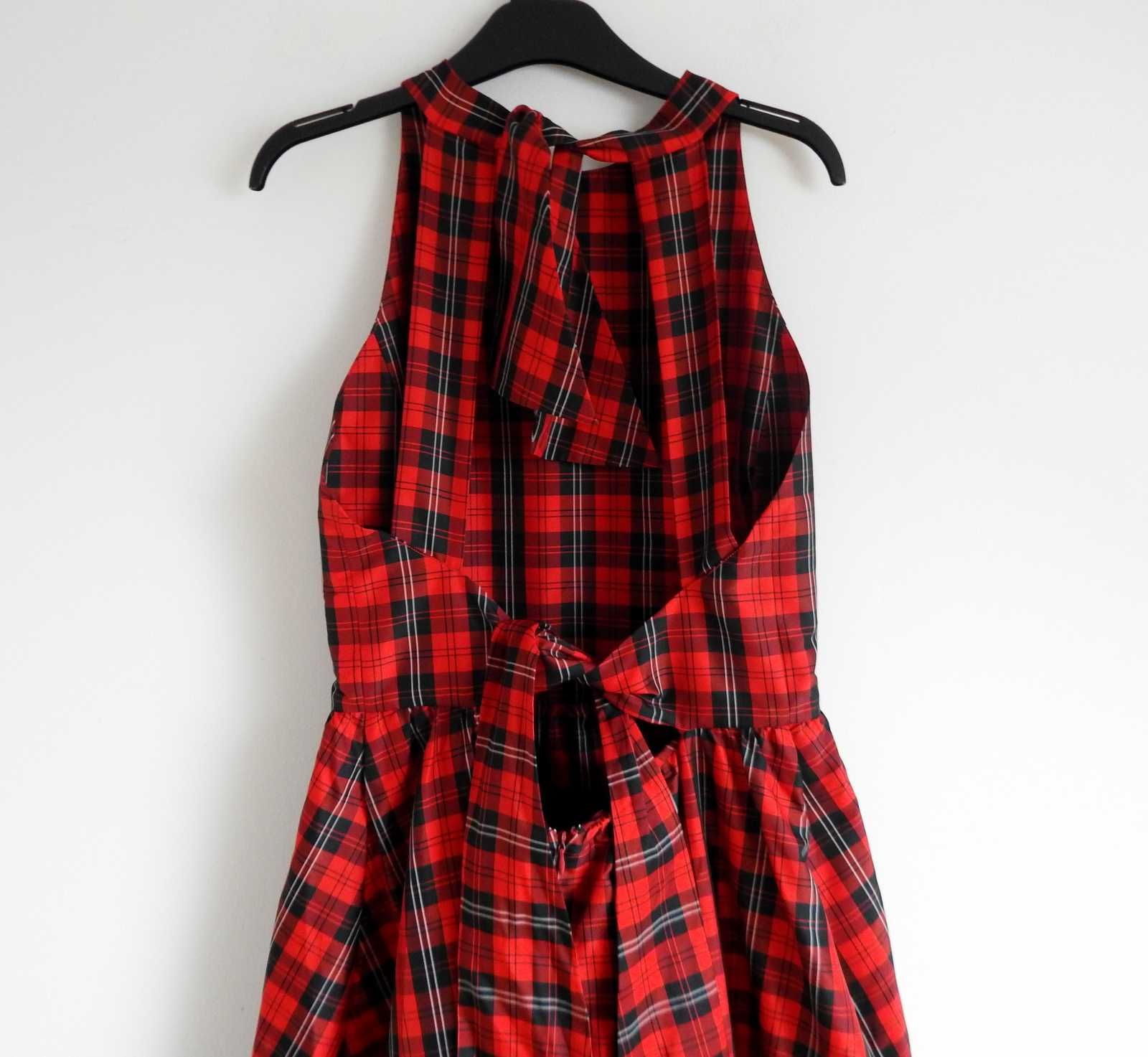 Ralph Lauren elegancka długa suknia w kratkę long maxi sukienka RL