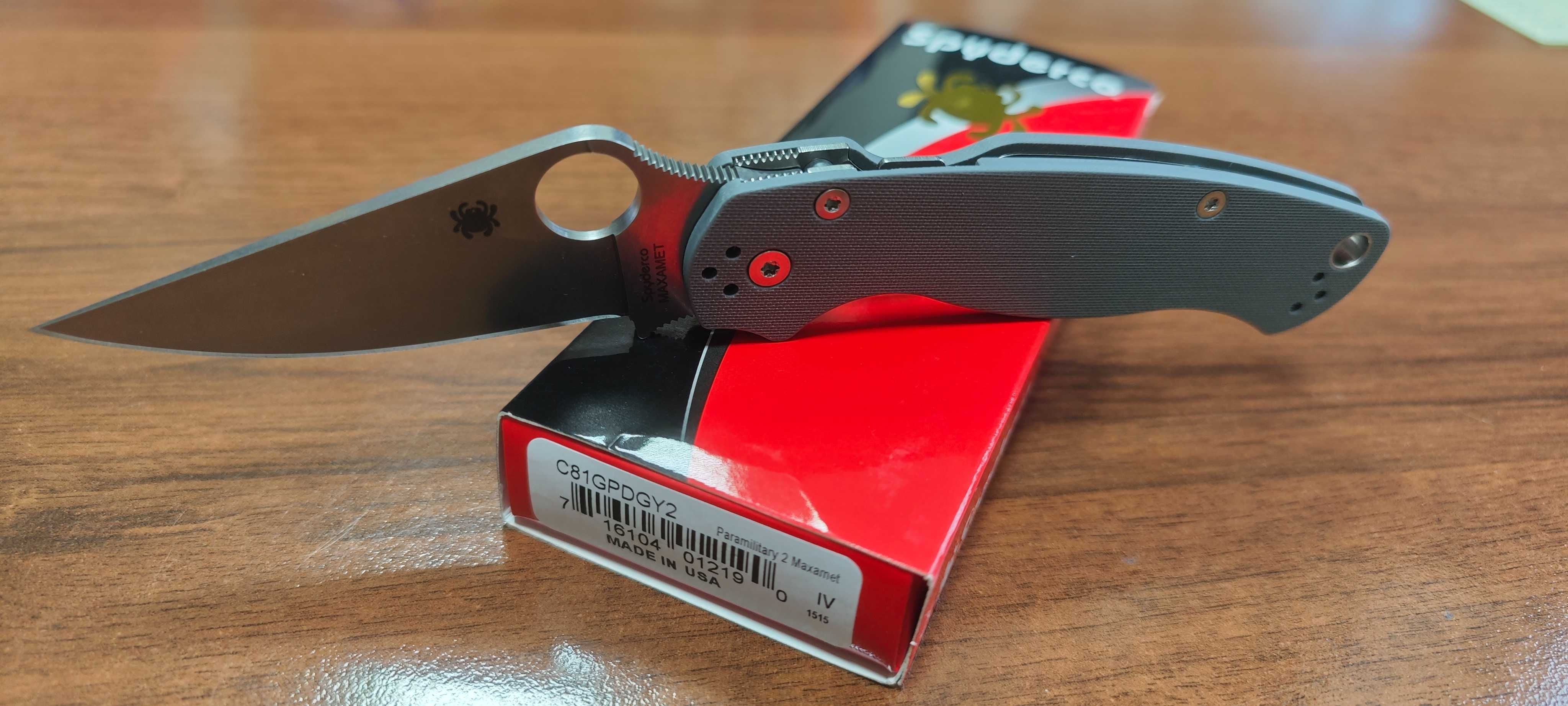 Spyderco Para Military 2 G-10 Dark Gray Maxamet NOWY!!!