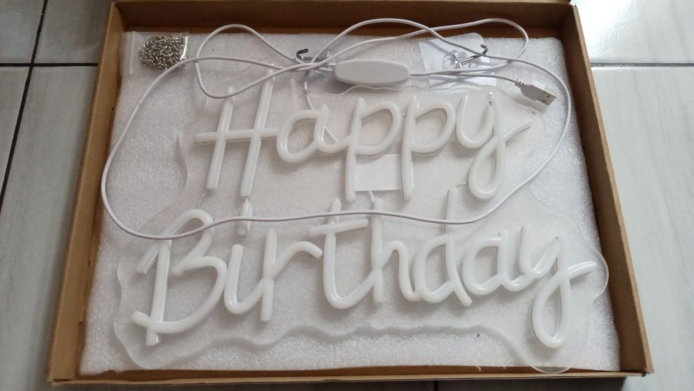 Napis LED Happy Birthday dekoracyjny