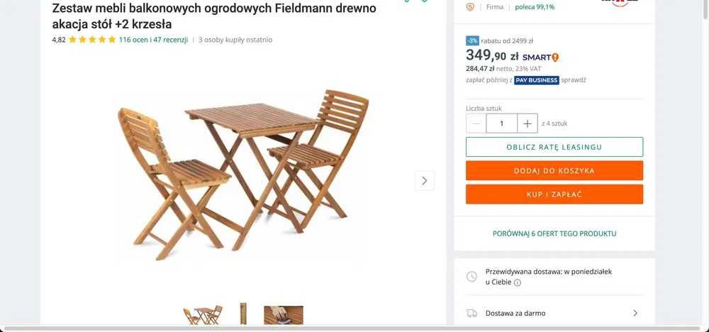 Zestaw mebli ogrodowych/balkonowych