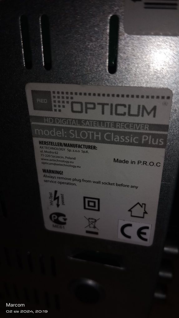 Dekoder Opticum DVB-S2