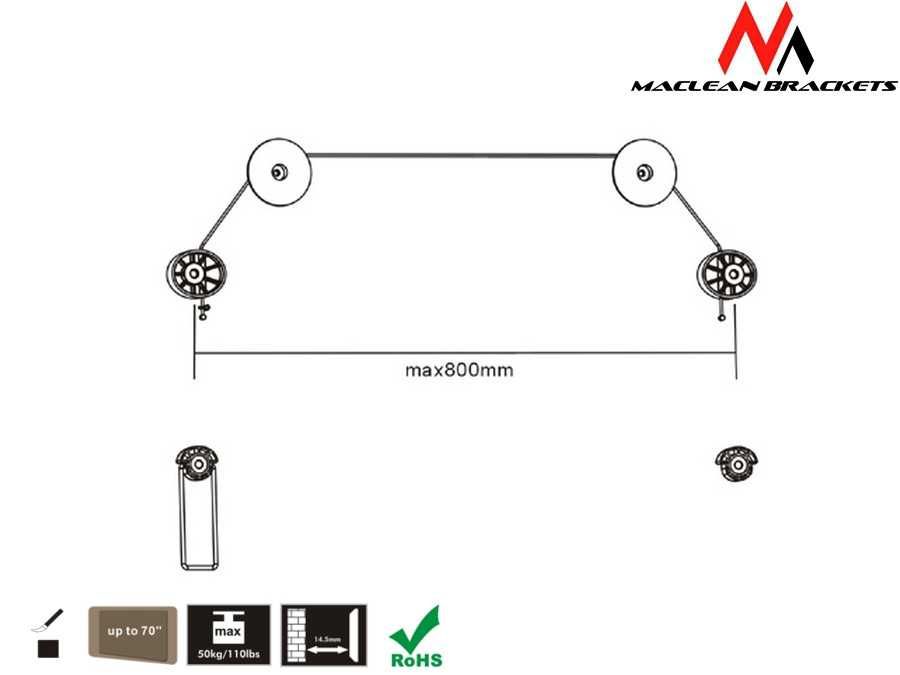 Uchwyt wieszak slim do telewizora 37-70'' 50 kg Maclean MC-557