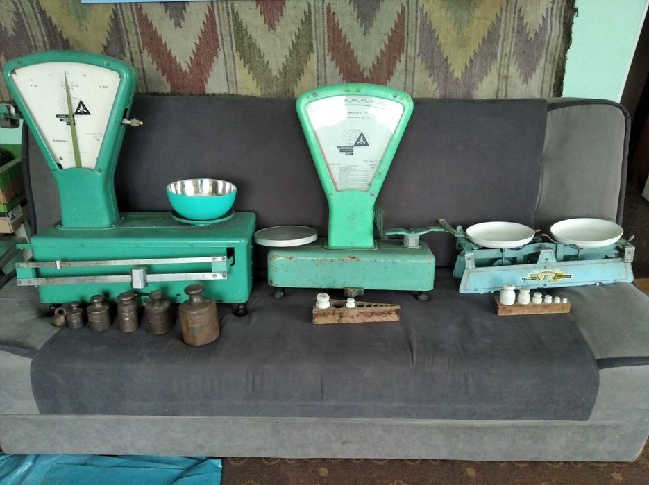 Kolekcja waga sklepowa PXL 20 SJ 15A ZPT szalkowa 2 szt PRL zabytkowe