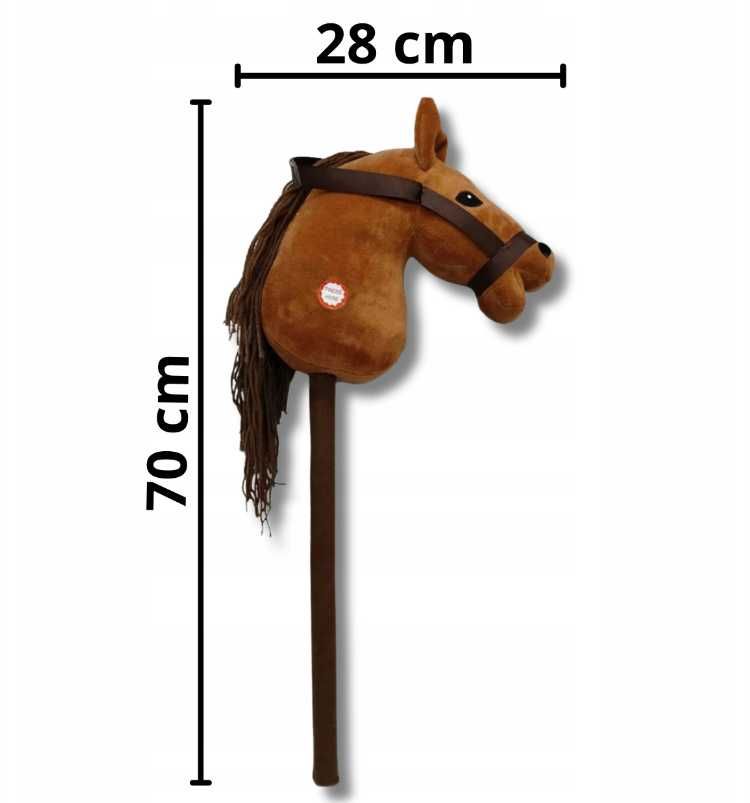 Nowy Hobby Horse Brązowy Koń na Kiju Realistycznym Dźwiękiem (OKAZJA)