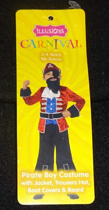 CARNIVAL kostium przebranie Pirata na bal + szabla / miecz 3-4 lata
