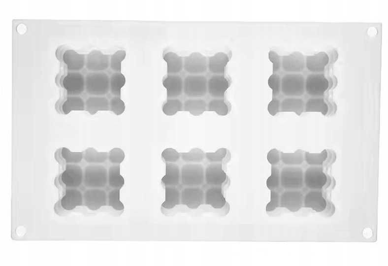 Silikonowa forma do produkcji świec odlew sześcian bubble 6x6cm