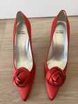 Eleganckie satynowe buty damskie z torebka