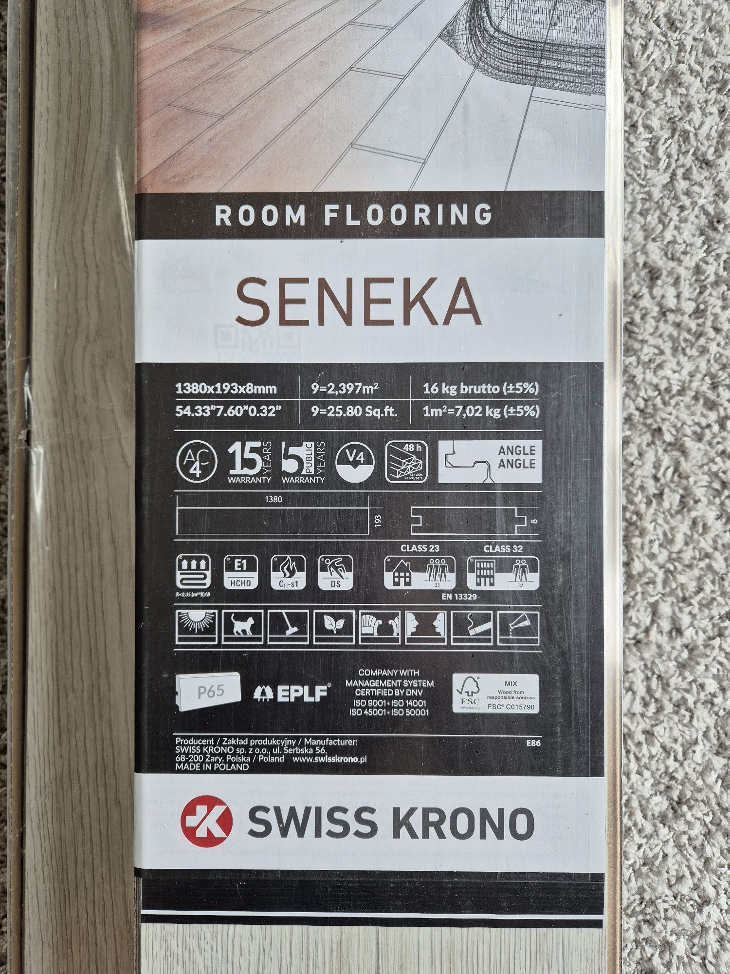 Panele podłogowe Seneka swiss krono