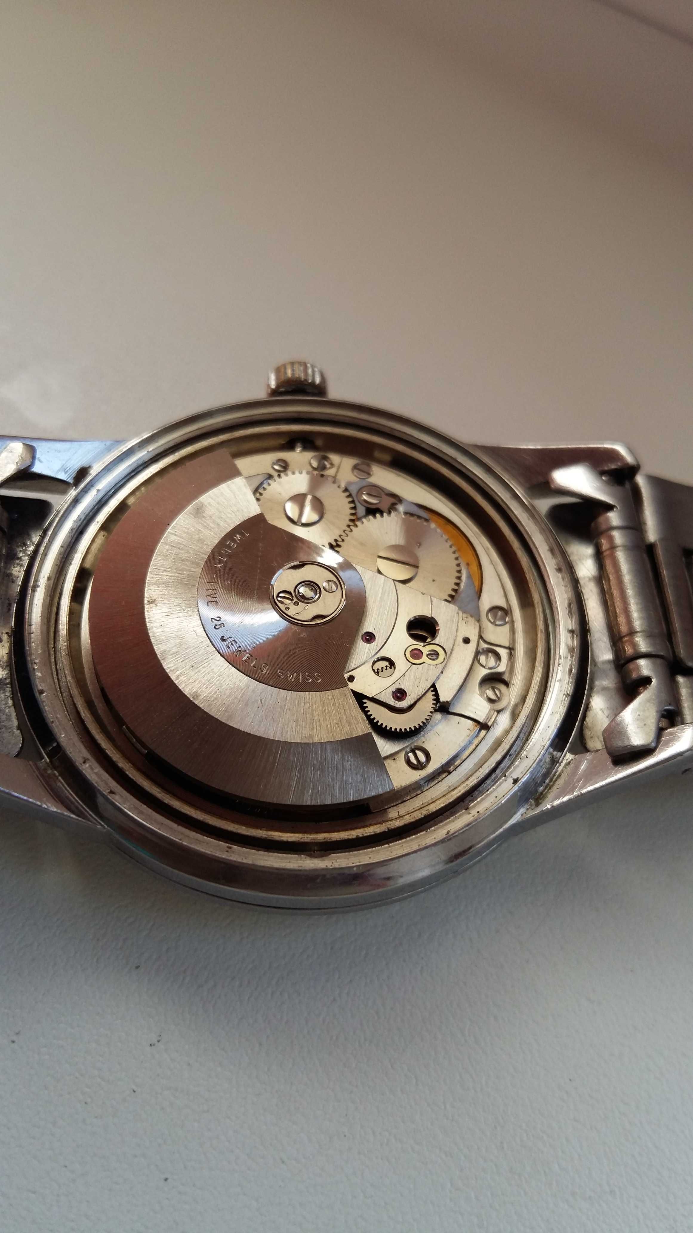 Zegarek AERO-MATIC Watch Swiss 25 jewels stal nie srebro.
