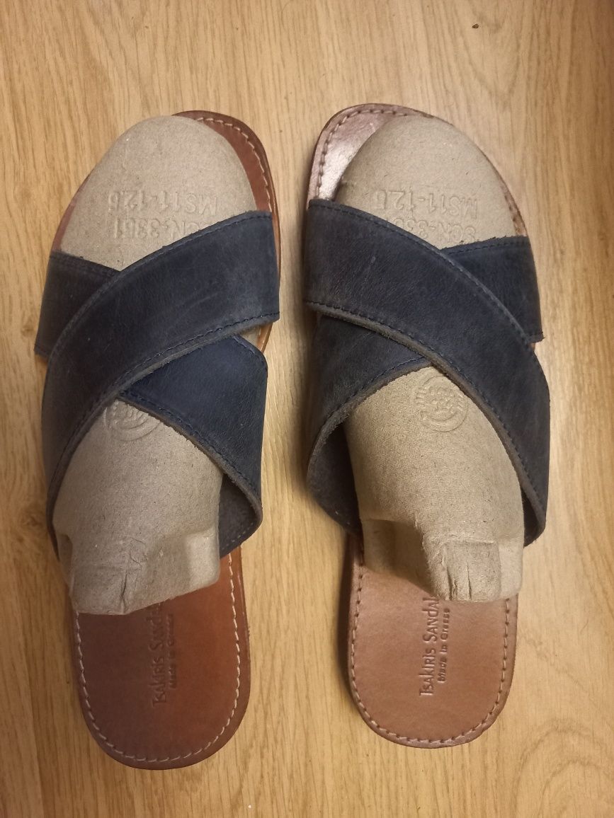 Мужские новые кожаные шлепанцы Tsakiris Sandals 44 p.