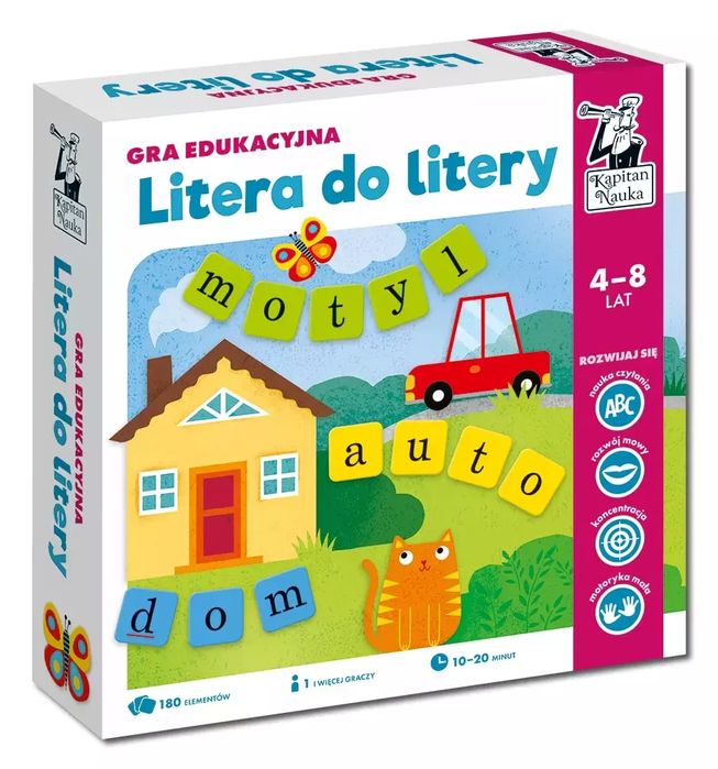 Gra edukacyjna. Litera do litery. Kapitan Nauka