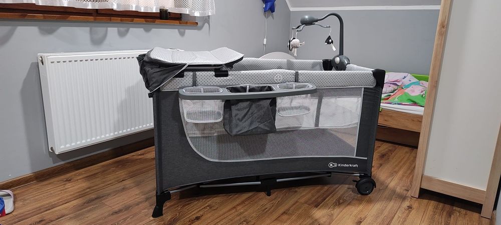 Kinderkraft, Joy , łóżeczko turystyczne z akcesoriami, Grey