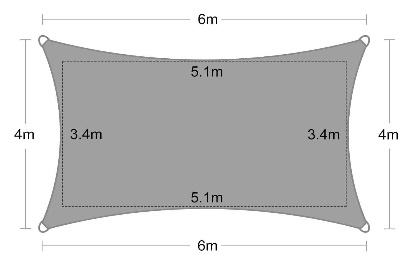 Toldo HENG FENG retangular 4x6m