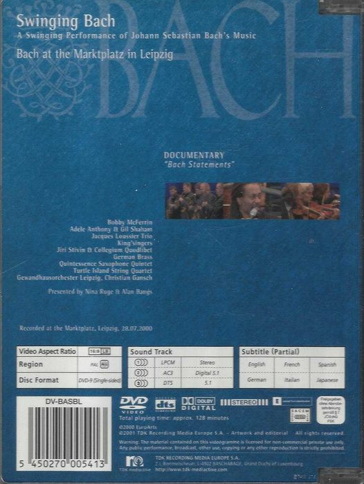 Bobby McFerrin & Guests - Swinging Bach at the Markplatz (DVD)