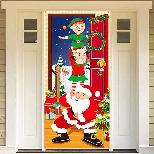 Baner Świętego Mikołaja i Elfów – Dekoracja Bożonarodzeniowa