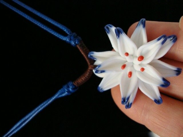 Kwiat lotosu naszyjnik z porcelany