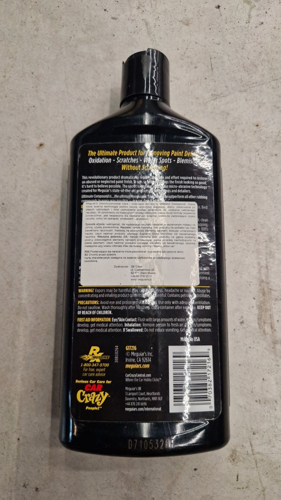 Meguiars Ultimate Compound nowy mleczko do polerowania