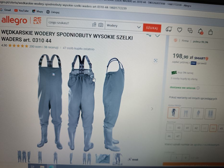 Wodery buty wędkarskie Nr. 44