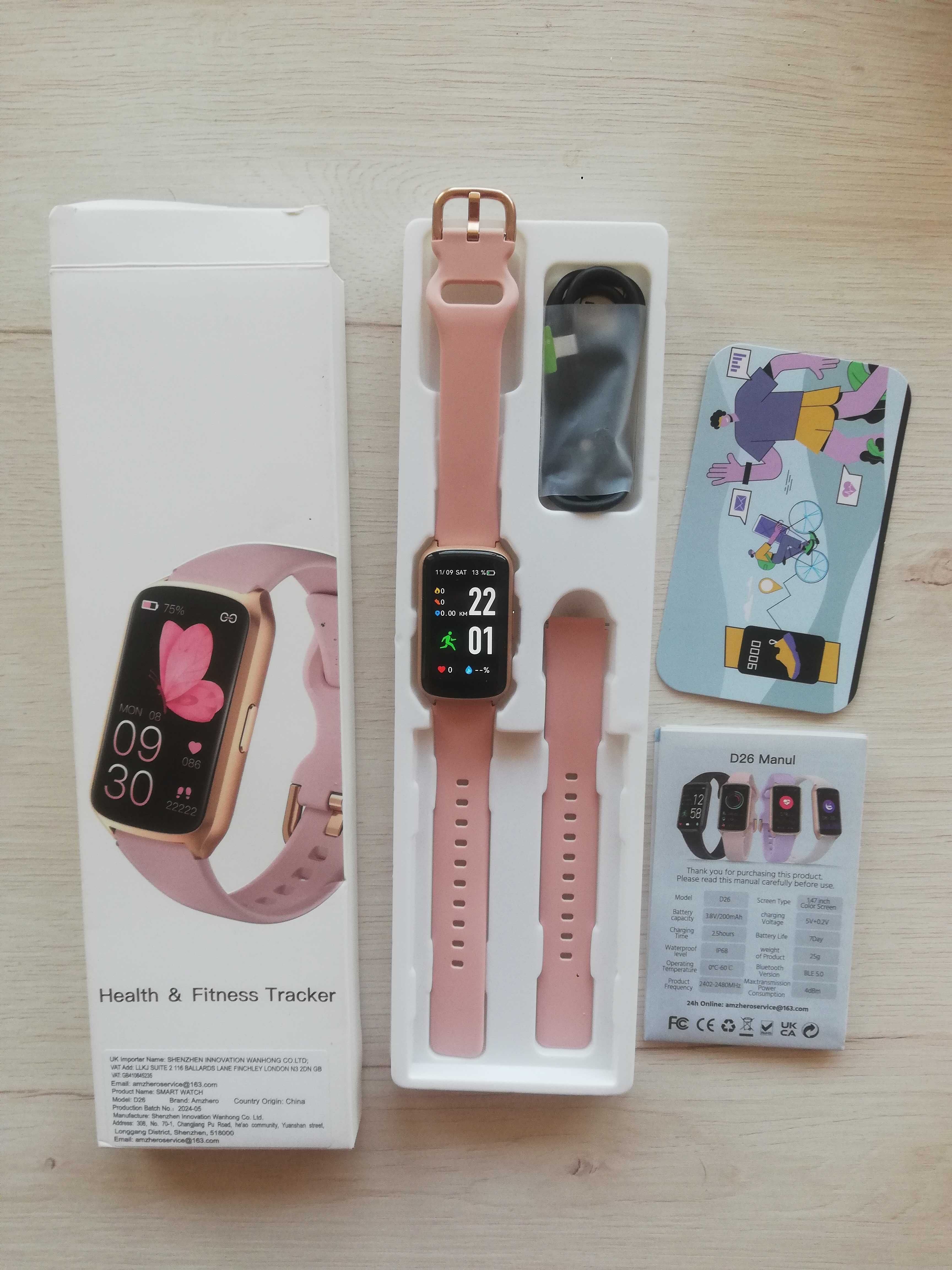 Smartwatch AmzHero D26 różowy