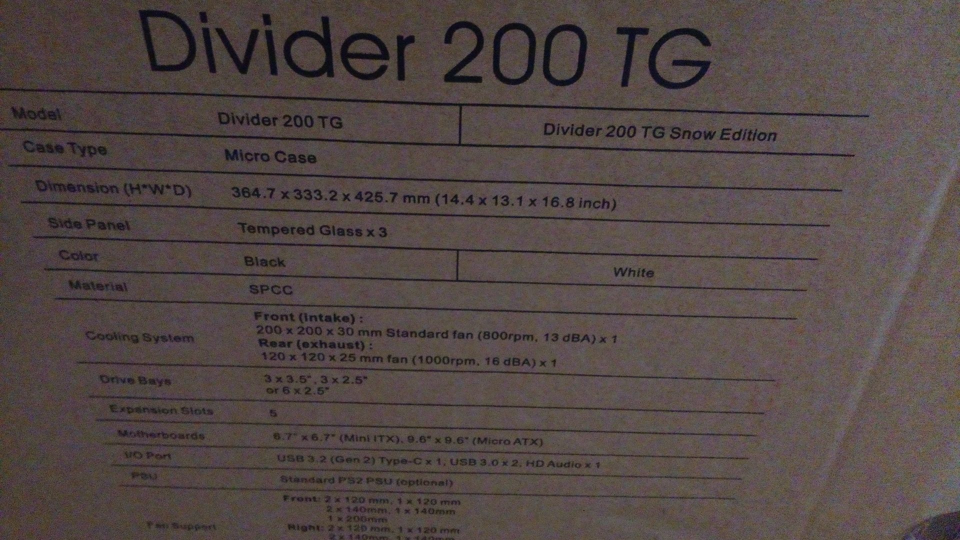 Obudowa Thermaltake Divider 200TG